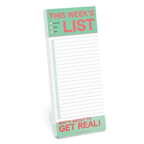 This Week's List Note Pad