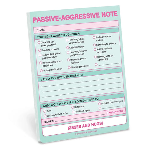 Passive Agressive Nifty Note Pad