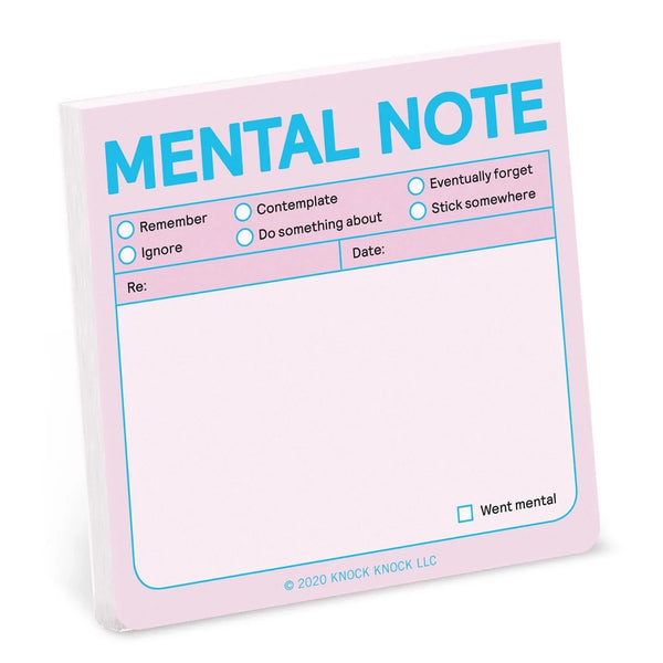 Mental Note Sticky Note Pad