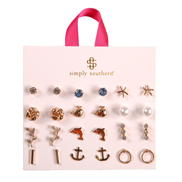 Simply Southern® Stud Earring Set: Nautical