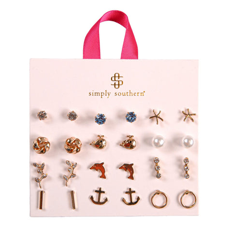 Simply Southern® Stud Earring Set: Nautical