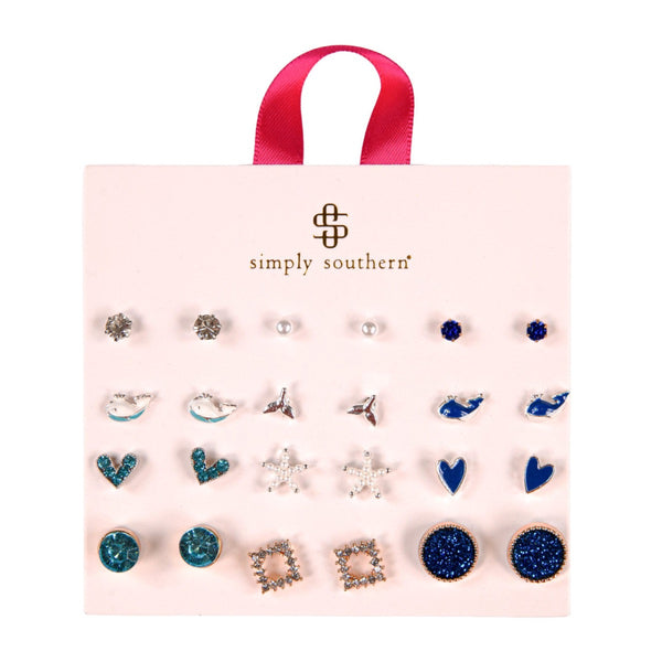 Simply Southern® Stud Earring Set: Ocean