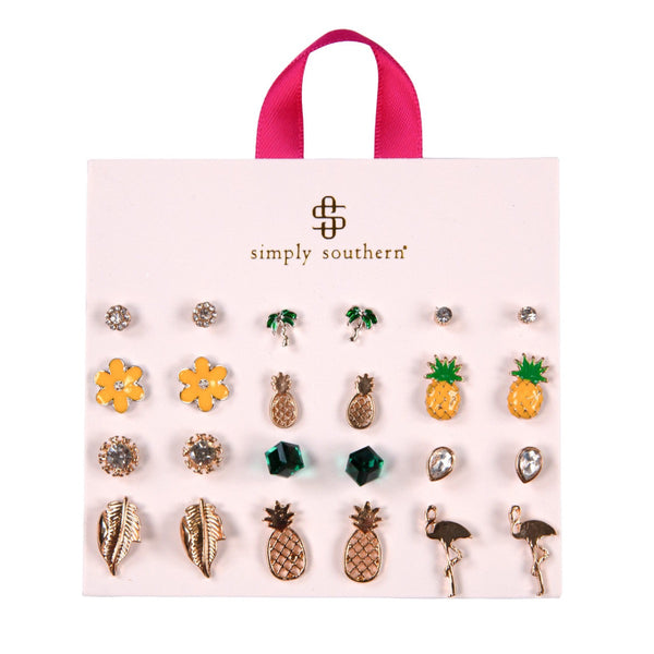 Simply Southern® Stud Earring Set: Tropic