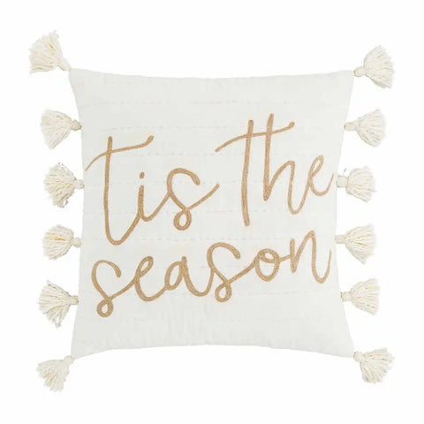 Gold Tis The Season Throw Pillow