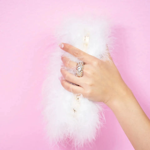 White Feather Boa Clutch