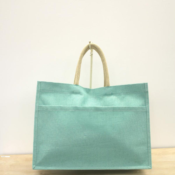 Jute Pocket Tote - Mint