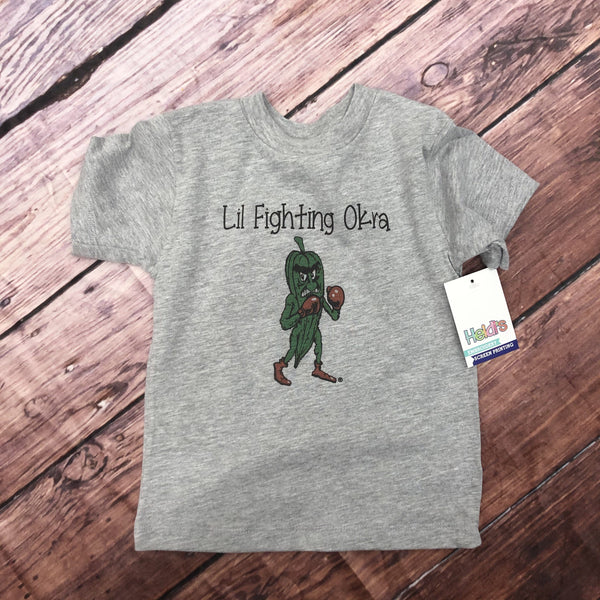 Lil Fighting Okra Toddler Tee Grey