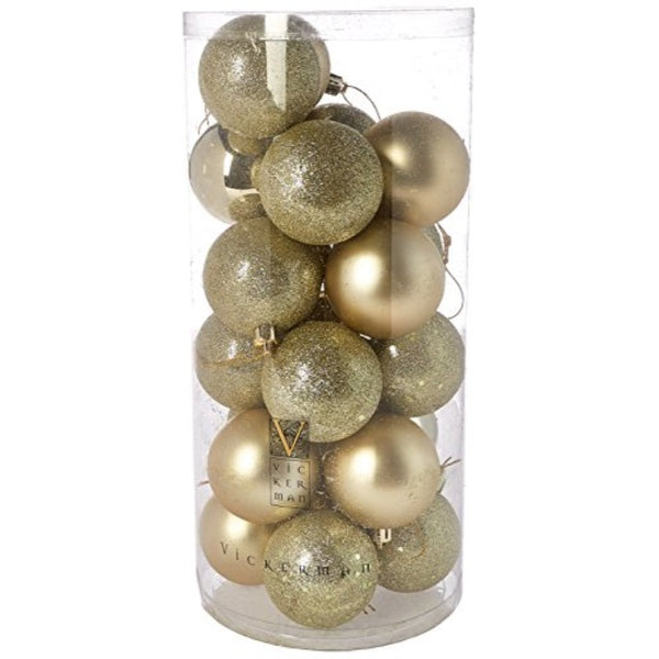 2.4" Champagne Gold 4-Ball Assortment (24 Pack)