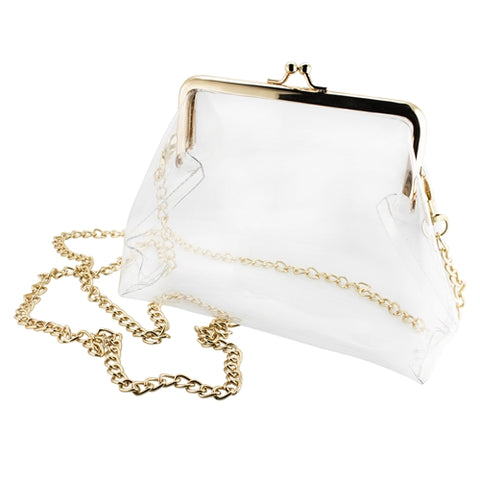 Clear Kiss Lock Crossbody Bag
