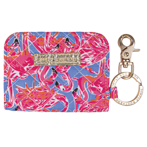 Simply Southern® Quilted Keychain Wallet - Flamingo