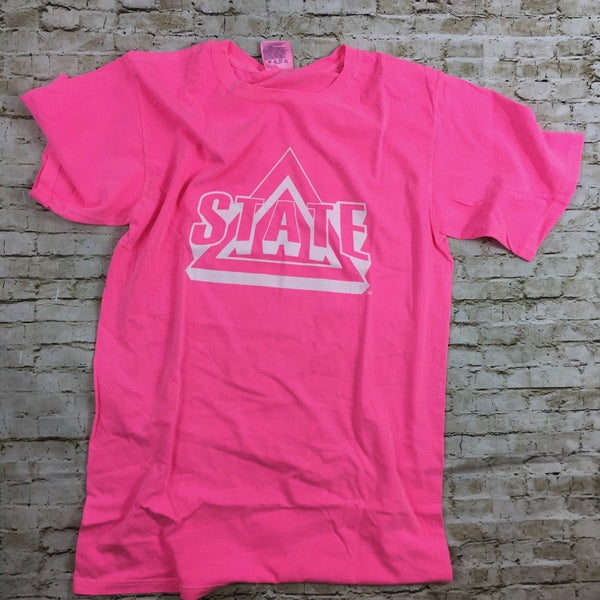 Neon Pink Tri State Logo Delta State