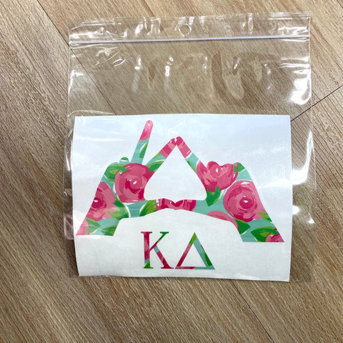 Kappa Delta Rose Hands Decal