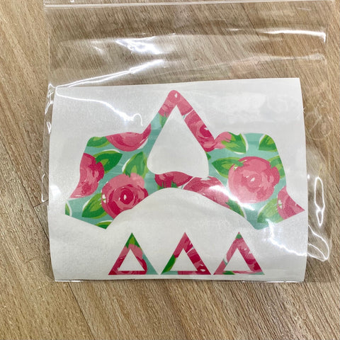 Tri Delta Rose Hands Decal