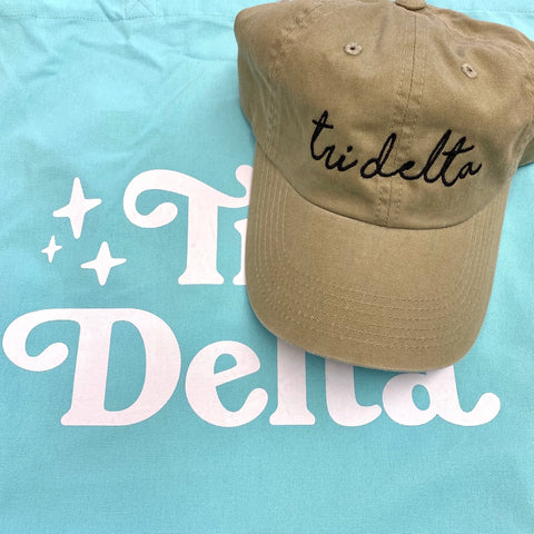 Tri Delta Hat Khaki