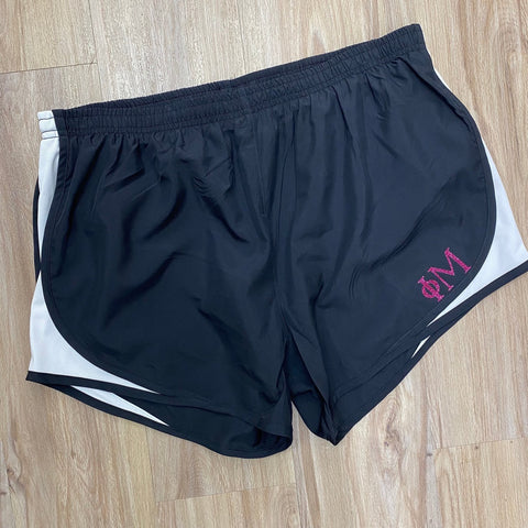 Phi Mu Glitter Running Shorts