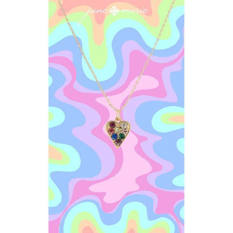 Scout Necklace: Rainbow Crystal Heart