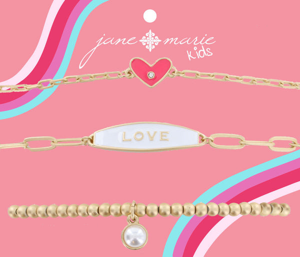 1,2,3 For Me Bracelet Set: Love