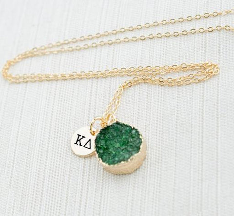 kappa delta druzy necklace