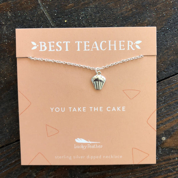 best Teacher cupcake necklace