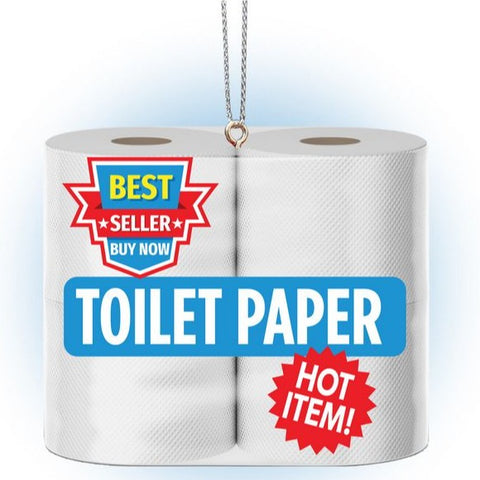 Kurt Adler 4PK Toilet Paper Ornament