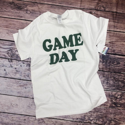 Game Day Tee White and Green