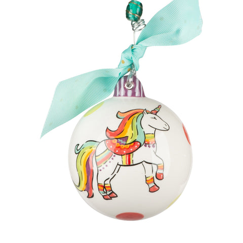 rainbow unicorn ornament