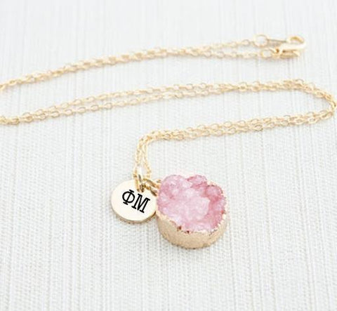 phi mu druzy necklace