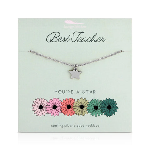 Best Teacher Star Necklace