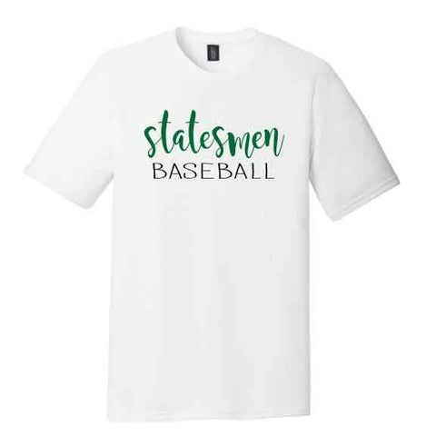 Statesmen Baseball Script Tee - Heidisonline