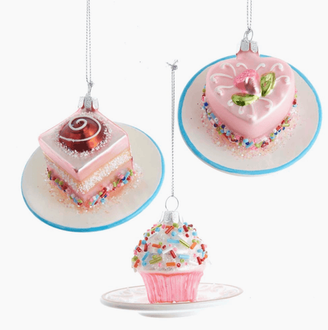 3.25" Glass Mini Cake Ornaments