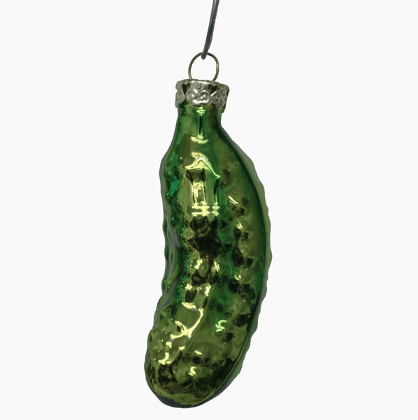 3" Hand Blown Glass Pickle Ornament