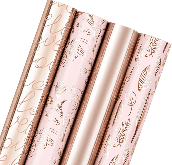 Rose Gold Wrapping Paper Bundle