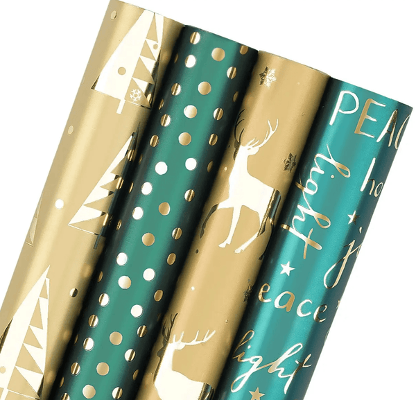 Hunter & Gold Foil Wrapping Paper Bundle