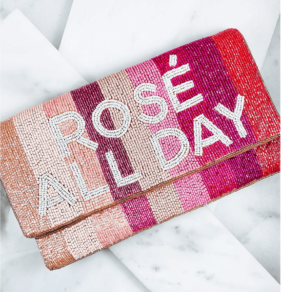 Rose' All Day Beaded Clutch