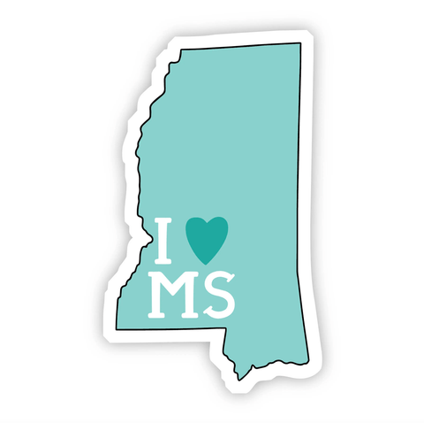 I Love Mississippi Teal Decal