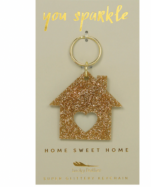 House Glitter Keychain