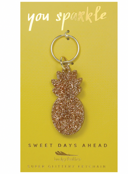 Pineapple Glitter Keychain