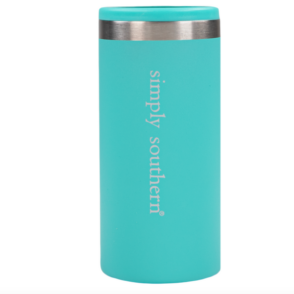 Simply Southern® Stainless Slim Can Cooler: Aqua