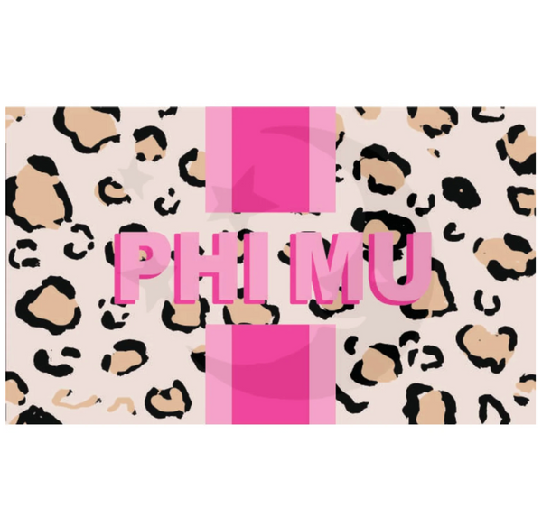 Phi Mu Cheetah Stripe Flag