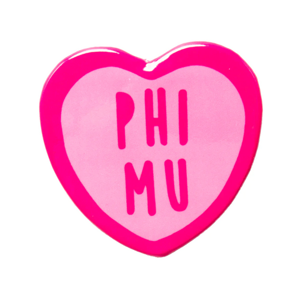 Phi Mu Sweet Heart Button