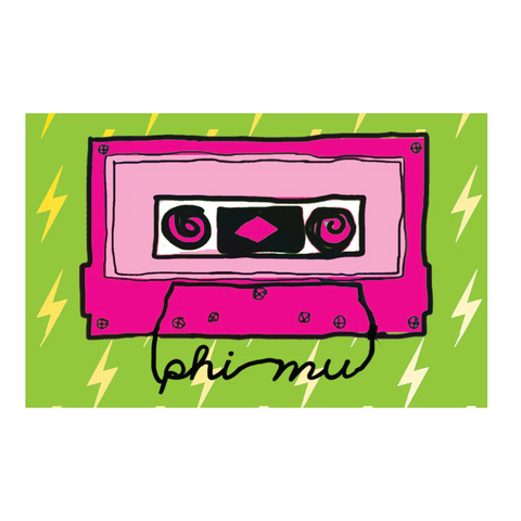 Phi Mu Cassette Tape Button