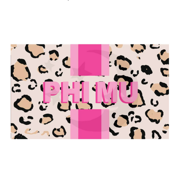 Phi Mu Cheetah Stripe Pillow