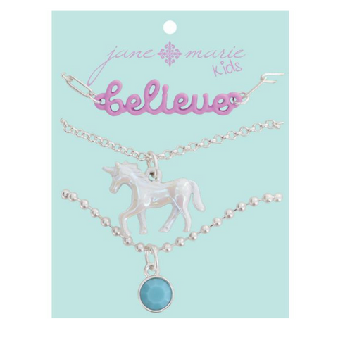 Triple the Love Necklaces-Purple Believe