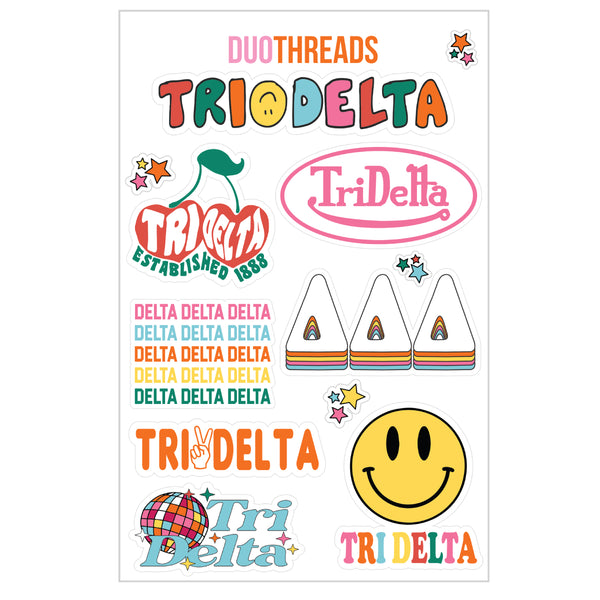 Tri Delta Rainbow Sticker Sheet