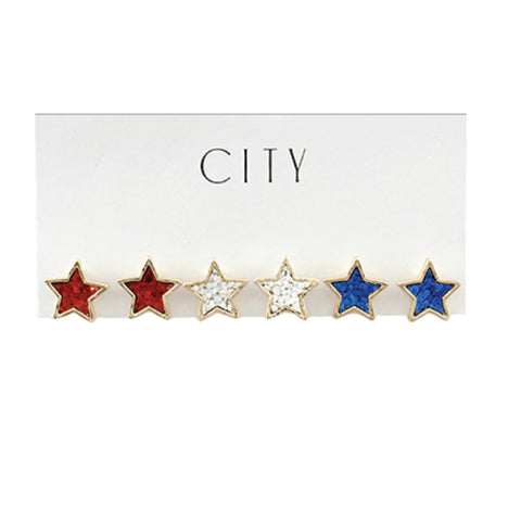 USA Star Earring Set