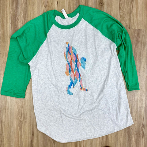 Watercolor Okra Raglan