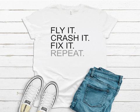 fly, crash, fix, repeat tee