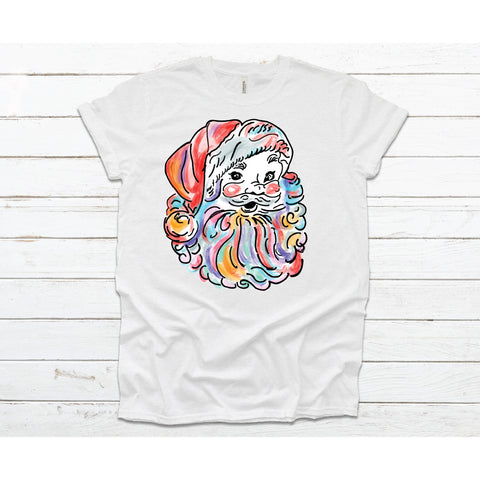 Watercolor Santa Tee