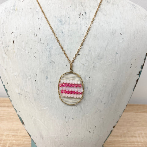 Bead Weave Hot Pink Necklace