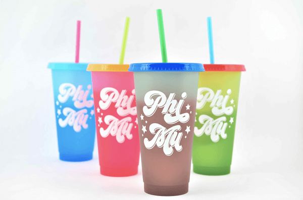 phi mu color changing cups set